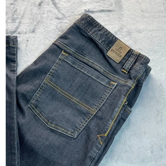 Prana Wheeler Jeans Mens 36x32 Dark Stretch Denim Straight Relax Fit M41173204 - Picture 3 of 6